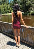 Picture of: Sparkling Ruched Bodycon Mini Dress in Dark Berry, Style: 33235, Detail Picture 3