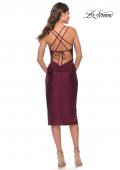 Picture of: Jersey Midi Dress with Slit and Wrap Style Ruching in Dark Berry, Style: 30918, Detail Picture 6