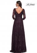 Picture of: Beautiful Lace Mother of the Bride Dress with Illusion Neckline in Dark Berry, Style: 30835, Back Picture