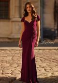 Picture of: Jersey Evening Dress with Cap Sleeves and Ruching in Dark Berry, Style: 30874, Detail Picture 1