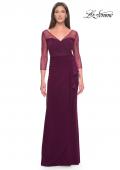 Picture of: Evening Gown with Illusion Rhinestone Sleeves in Dark Berry, Style: 31777, Detail Picture 2