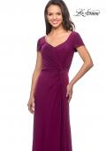 Picture of: Jersey Evening Dress with Side Knot Detail and Ruching in Dark Berry, Style: 27872, Detail Picture 4