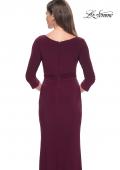 Picture of: Three Quarter Sleeve Jersey Evening Dress with Ruffle Detail in Dark Berry, Style: 30967, Detail Picture 4