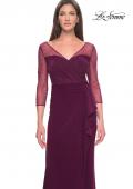 Picture of: Evening Gown with Illusion Rhinestone Sleeves in Dark Berry, Style: 31777, Detail Picture 4