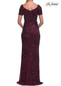 Picture of: Beaded Floral Gown with Sweetheart Neckline in Dark Berry, Style: 33577, Detail Picture 7