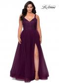 Picture of: Plus Size A-line Prom Gown with Rhinestone Bodice in Burgundy, Style: 29060, Main Picture