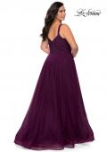 Picture of: Plus Size A-line Prom Gown with Rhinestone Bodice in Burgundy, Style: 29060, Back Picture