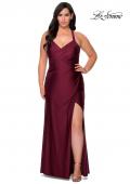 Picture of: Chic Jersey Plus Size Gown with Strappy Back in Burgundy, Style: 29062, Detail Picture 1