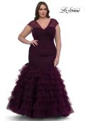 Picture of: Mermaid Curve Prom Dress with Ruffle Skirt in Dark Berry, Style: 32389, Detail Picture 1