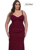 Picture of: Corset Net Jersey Plus Size Dress with V Neck in Dark Berry, Style: 32402, Detail Picture 1