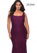 Picture of: Stretch Lace Plus Size Prom Gown with Beading in Burgundy, Style: 28948, Detail Picture 2