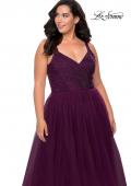 Picture of: Plus Size A-line Prom Gown with Rhinestone Bodice in Burgundy, Style: 29060, Detail Picture 2