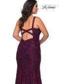 Picture of: Neon Plus SIze Prom Dress with Lace Up Back in Burgundy, Style: 29052, Detail Picture 4