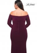 Picture of: Long Sleeve Off the Shoulder Plus Size Gown in Dark Berry, Style: 29530, Detail Picture 4