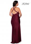 Picture of: Chic Jersey Plus Size Gown with Strappy Back in Burgundy, Style: 29062, Detail Picture 5