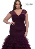 Picture of: Mermaid Curve Prom Dress with Ruffle Skirt in Dark Berry, Style: 32389, Detail Picture 5