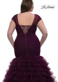 Picture of: Mermaid Curve Prom Dress with Ruffle Skirt in Dark Berry, Style: 32389, Detail Picture 6