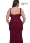 Picture of: Flattering Curve Dress with Corset Top and Ruched Skirt in Dark Berry, Style: 33015, Detail Picture 6