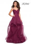 Picture of: Cascading Tulle Formal Gown with Sweetheart Neckline in Burgundy, Style: 27223, Main Picture