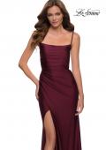 Picture of: Jersey Dress with Square Neckline and Ruching in Dark Berry, Style 29710, Main Picture