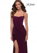 Picture of: Modern Jersey Dress with Ruffle Detail on Skirt in Dark Berry, Style 29735, Main Picture