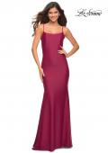 Picture of: Chic Luxe Jersey Gown with Train and V Back in Dark Berry, Main Picture
