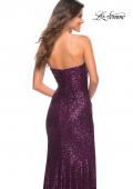 Picture of: Strapless Ruched Sequin Gown in Gorgeous Colors in Dark Berry, Detail Picture 8