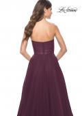 Picture of: Strapless Sweetheart A-Line Corset Prom Dress in Dark Berry, Style: 31971, Detail Picture 8