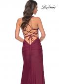Picture of: Illusion Lace Bodice Prom Dress with Rhinestones in Purple, Style: 31988, Detail Picture 8