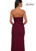 Picture of: Chic Strapless Net Jersey Evening Dress with Slit in Dark Berry, Style: 33116, Detail Picture 8
