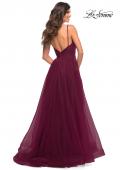 Picture of: A-line Tulle Gown with V Neckline and Pockets in Purple, Style: 30180, Detail Picture 9