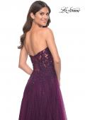 Picture of: Rhinestone Tulle A-Line Gown with Lace Bodice in Jewel Tones in Dark Berry, Style: 32253, Detail Picture 9