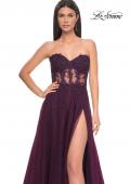 Picture of: A-Line Tulle Ballgown with Lace Illusion Bodice in Dark Berry, Style: 32313, Detail Picture 9