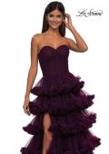 Picture of: Prom Dress with Fabulous Tiered Ruffle Skirt and Strapless Top in Dark Berry, Style: 32721, Detail Picture 9