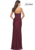 Picture of: Long Dress with Jersey Skirt and Lace Illusion Bodice in Dark Berry, Style: 31182, Detail Picture 10