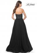 Picture of: Strapless Sweetheart A-Line Corset Prom Dress in Dark Berry, Style: 31971, Detail Picture 10