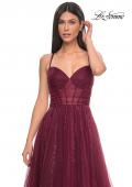 Picture of: A-Line Prom Dress with Sequin Lining and Illusion Top in Dark Berry, Style: 31986, Detail Picture 11