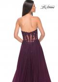 Picture of: A-Line Tulle Ballgown with Lace Illusion Bodice in Dark Berry, Style: 32313, Detail Picture 11