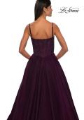 Picture of: Beautiful A-line Tulle Dress with Eyelet Neckline and Lace Top in Dark Berry, Style: 32594, Detail Picture 11