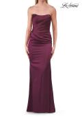 Picture of: Strapless Satin Gown with Ruched Bodice in Dark Berry, Style: 33670, Detail Picture 11