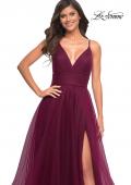 Picture of: A-line Tulle Gown with V Neckline and Pockets in Purple, Style: 30180, Detail Picture 12