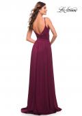 Picture of: Elegant Criss-Cross Ruched Bodice Jersey Dress in Dark Berry, Style: 30571, Detail Picture 13