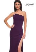 Picture of: Chic Jersey Dress with Asymmetrical Neckline and Sheer Back in Dark Berry, Style 32849, Detail Picture 13