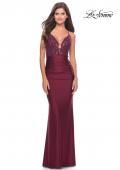 Picture of: Prom Dress with Beautiful Lace Bodice and Jersey Skirt in Dark Berry, Style: 30466, Detail Picture 15