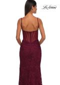 Picture of: Stretch Lace Prom Dress with Illusion Back and Sides in Dark Berry, Style: 32529, Detail Picture 15