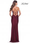 Picture of: Prom Dress with Beautiful Lace Bodice and Jersey Skirt in Dark Berry, Style: 30466, Detail Picture 16