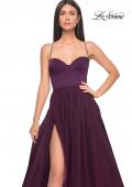 Picture of: Tulle A-Line Gown with Satin Bustier Top in Dark Berry, Style: 32065, Detail Picture 16