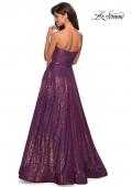 Picture of: A Line Fully sequin Strapless Prom Gown in Burgundy, Style: 27296, Back Picture