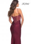 Picture of: Rhinestone Beaded Prom Dress with Illusion Sides and Back in Purple, Style: 30589, Back Picture
