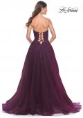 Picture of: Tulle Prom Dress with Lace Detail in Dark Berry, Style: 32303, Back Picture